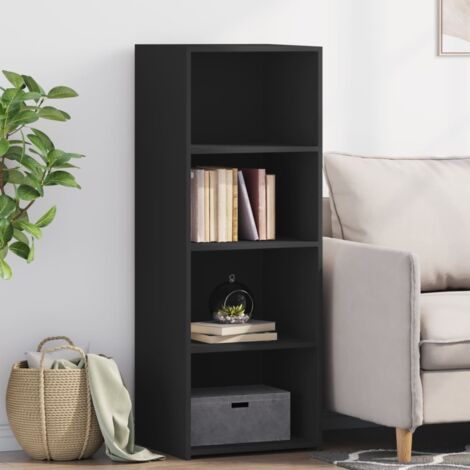 Buffet haut-Armoire de rangement noir 45x41x124 cm bois d'ingénierie 215828 (1/5)
