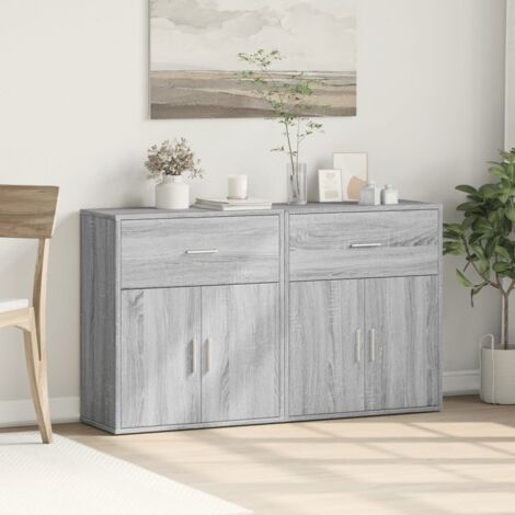 Buffets 2 pcs-Lot de 2 Meuble de rangement sonoma gris 60x31x70 cm bois d'ingénierie 974131 (1/5)