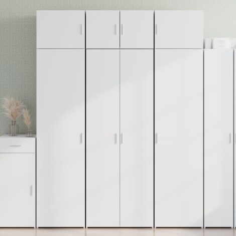 Buffet haut-Armoire de rangement blanc 70x42,5x185 cm bois d'ingénierie 407921 (1/5)