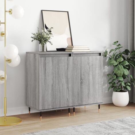 Buffets 2 pcs-Lot de 2 Meuble de rangement sonoma gris 40x35x70 cm bois d'ingénierie 803857 (1/5)