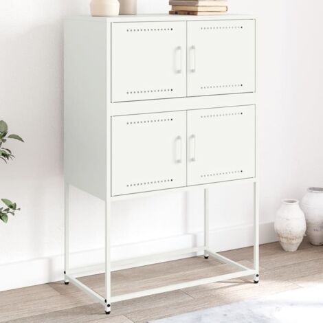 Buffet-Meuble de rangement blanc 68,5x38,5x107 cm acier 356307 (1/5)