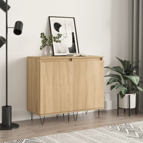 Buffets 2 pcs-Lot de 2 Meuble de rangement chêne sonoma 40x35x70 cm bois d'ingénierie 373288 (1/5)