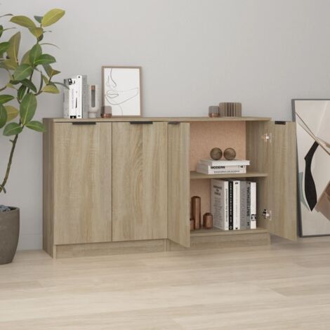 Buffets 2 pcs-Lot de 2 Meuble de rangement Chêne sonoma 60x30x70 cm Bois d'ingénierie 996405 (1/5)
