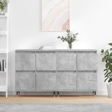 Buffets 2 pcs-Lot de 2 Meuble de rangement gris béton bois d'ingénierie 314096 (1/5)