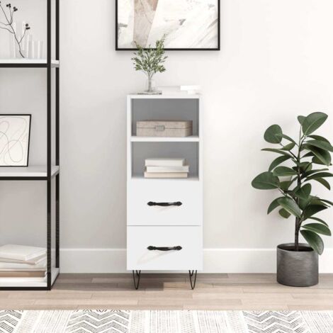 Buffet-Meuble de rangement blanc 34,5x34x90 cm bois d'ingénierie 616039 (1/5)