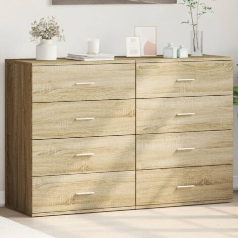 Buffets 2 pcs-Lot de 2 Meuble de rangement chêne sonoma 60x39x80 cm bois d'ingénierie 690199 (1/5)