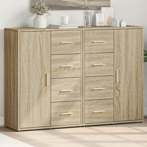 Buffets 2 pcs-Lot de 2 Meuble de rangement chêne sonoma 60x31x84 cm bois d'ingénierie 118953 (1/5)
