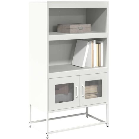 Buffet haut-Armoire de rangement blanc 68x39x123 cm acier 641405 (1/5)