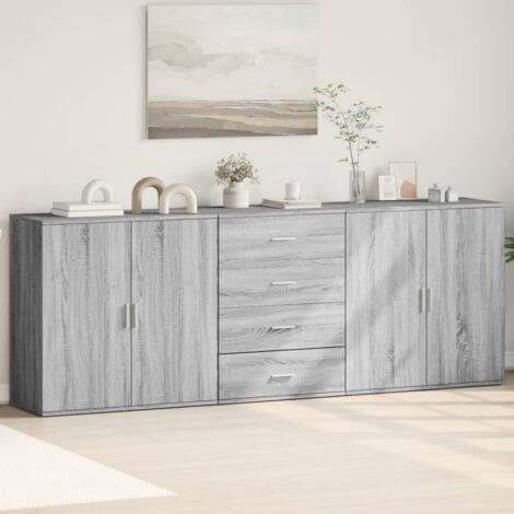 Buffets 3 pcs-Lot de 3 Meuble de rangement Sonoma gris Bois d'ingénierie 148127 (1/5)