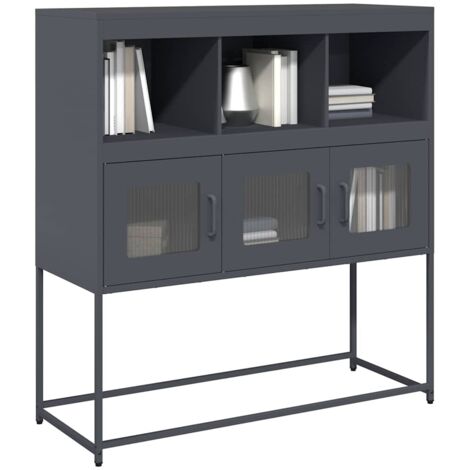 Buffet-Meuble de rangement anthracite 100,5x39x107 cm acier laminé à froid 916996 (1/5)