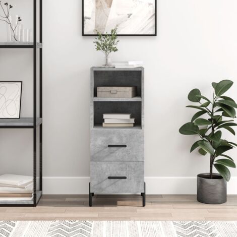 Buffet-Meuble de rangement Gris béton 34,5x34x90 cm Bois d'ingénierie 298263 (1/5)