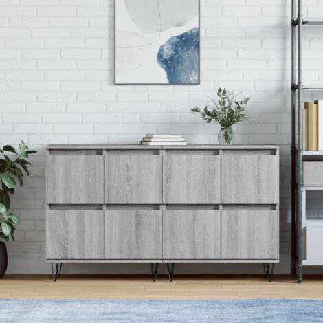 Buffets 2 pcs-Lot de 2 Meuble de rangement sonoma gris bois d'ingénierie 400634 (1/5)