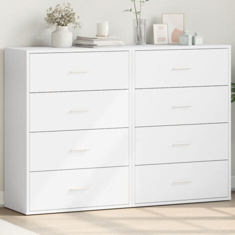 Buffets 2 pcs-Lot de 2 Meuble de rangement blanc 60x31x84 cm bois d'ingénierie 620710 (1/5)