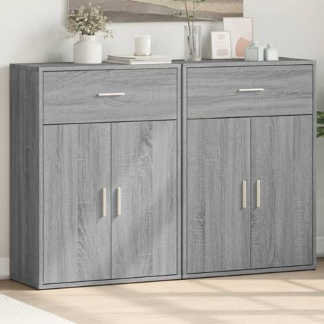 Buffets 2 pcs-Lot de 2 Meuble de rangement sonoma gris 60x30x84 cm bois d'ingénierie 345569 (1/5)