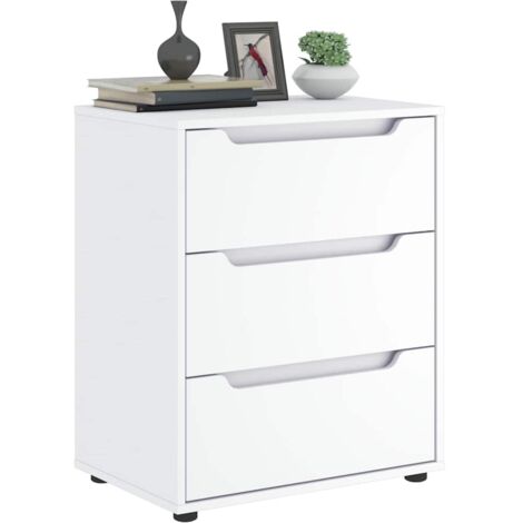 Buffet-Meuble de rangement VISNES blanc 60x40x73 cm bois d'ingénierie 602128 (1/5)