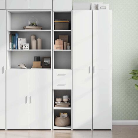 Buffet haut-Armoire de rangement blanc 30x42,5x185 cm bois d'ingénierie 581598 (1/5)
