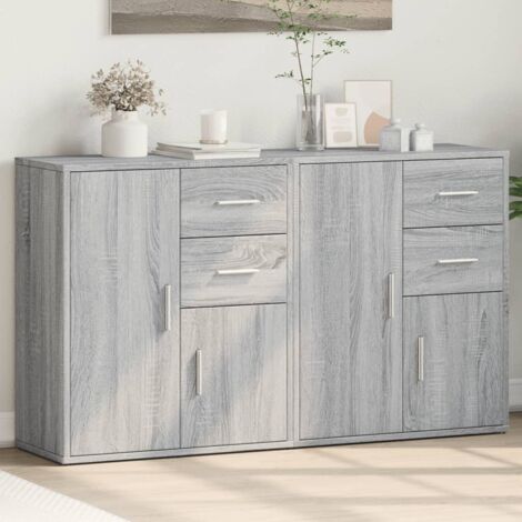 Buffets 2 pcs-Lot de 2 Meuble de rangement sonoma gris 60x31x70 cm bois d'ingénierie 820137 (1/5)