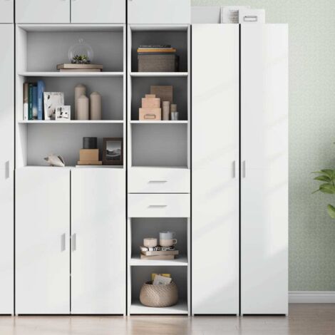Buffet haut-Armoire de rangement blanc 40x42,5x185 cm bois d'ingénierie 271143 (1/5)