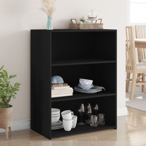 Buffet-Meuble de rangement noir 70x41x93 cm bois d'ingénierie 920258 (1/5)