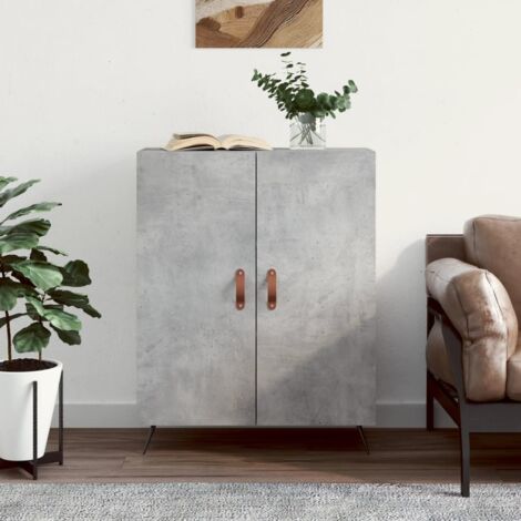 Buffet-Meuble de rangement gris béton 69,5x34x90 cm bois d'ingénierie 374675 (1/5)