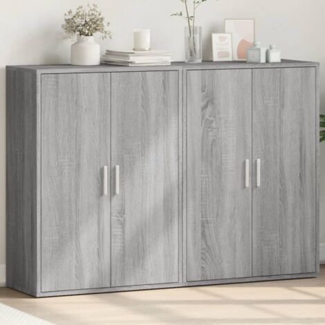 Buffets 2 pcs-Lot de 2 Meuble de rangement sonoma gris 60x31x84 cm bois d'ingénierie 292835 (1/5)