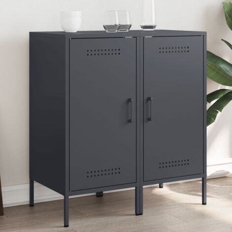 Buffets 2 pcs-Lot de 2 Meuble de rangement anthracite 36x39x79 cm acier 496001 (1/5)