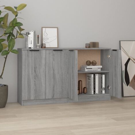 Buffets 2 pcs-Lot de 2 Meuble de rangement Sonoma gris 60x30x70 cm Bois d'ingénierie 742081 (1/5)