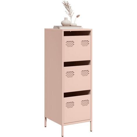 Buffet haut-Armoire de rangement rose 39x35x103,5 cm acier 970836 (1/5)