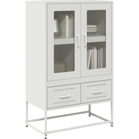 Buffet haut-Armoire de rangement blanc 68x39x111,5 cm acier 496776 (1/5)