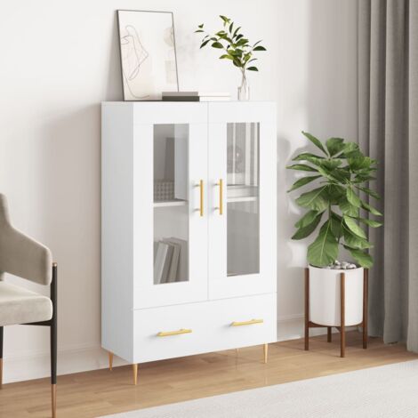 Buffet haut-Armoire de rangement blanc 69,5x31x115 cm bois d'ingénierie 220208 (1/5)
