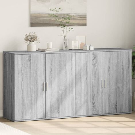 Buffets 2 pcs-Lot de 2 Meuble de rangement sonoma gris 79x38x80 cm bois d'ingénierie 257882 (1/5)