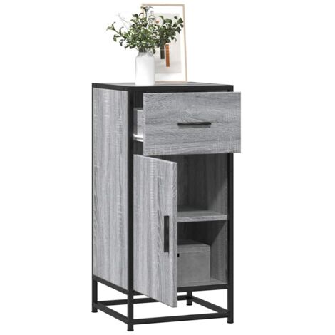 Buffet-Meuble de rangement sonoma gris 35,5x35x76 cm bois d'ingénierie et métal 749773 (1/5)