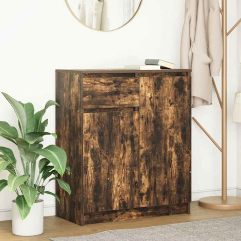 Buffet avec tiroir-Meuble de rangement chêne fumé 71x35x84 cm bois d'ingénierie 539304 (1/5)