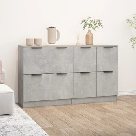 Buffets 2 pcs-Lot de 2 Meuble de rangement Gris béton 60x30x70 cm Bois d'ingénierie 561260 (1/5)