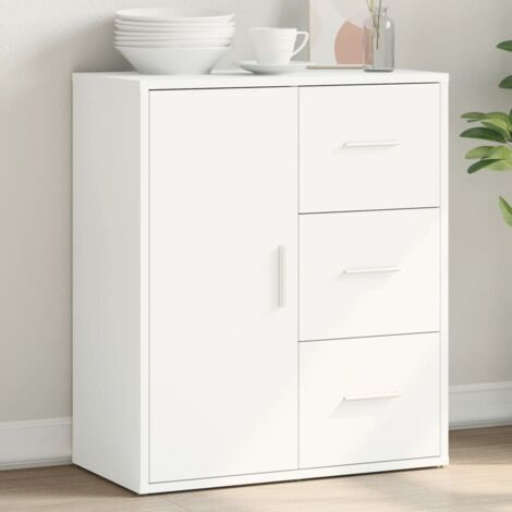 Buffet-Meuble de rangement blanc 60x31x70 cm bois d'ingénierie 320621 (1/5)