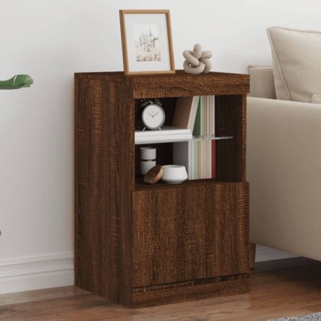Buffet avec lumières LED-Meuble de rangement à LED chêne marron 41x37x67 cm 786981 (1/5)
