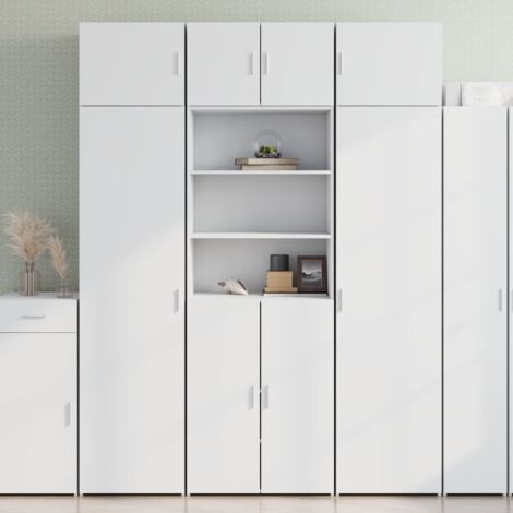 Buffet haut-Armoire de rangement blanc 70x42,5x185 cm bois d'ingénierie 885053 (1/5)