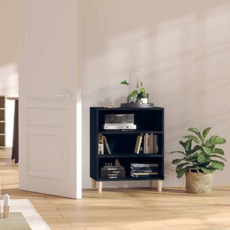 Buffet-Meuble de rangement noir 57x35x70 cm bois d’ingénierie 771086 (1/5)