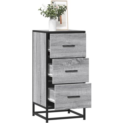 Buffet-Meuble de rangement sonoma gris 35,5x35x76 cm bois d'ingénierie et métal 451996 (1/5)