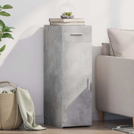 Buffet-Meuble de rangement gris béton 30x42,5x93 cm bois d'ingénierie 687883 (1/5)