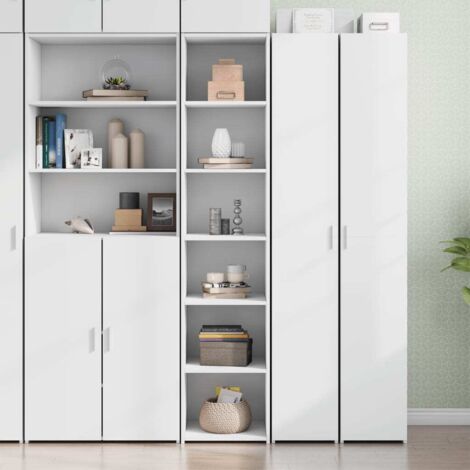 Buffet haut-Armoire de rangement blanc 40x41x185 cm bois d'ingénierie 908999 (1/5)