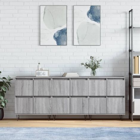 Buffets 3 pcs-Lot de 3 Meuble de rangement Sonoma gris Bois d'ingénierie 650510 (1/5)