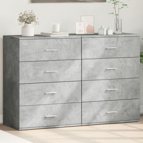Buffets 2 pcs-Lot de 2 Meuble de rangement gris béton 60x39x80 cm bois d'ingénierie 892563 (1/5)