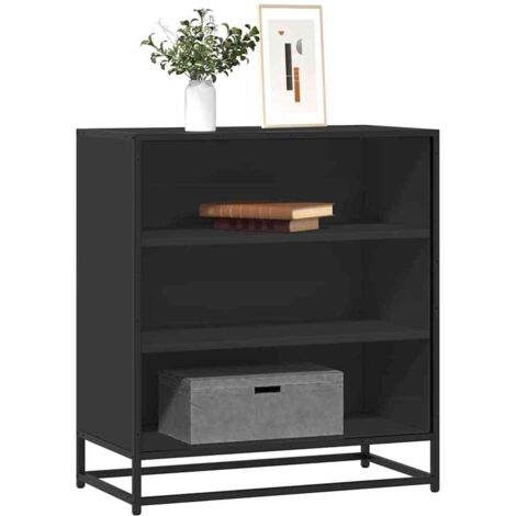Buffet-Meuble de rangement noir 68x35x76 cm bois d'ingénierie et métal 481599 (1/5)
