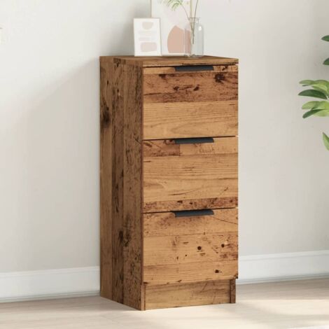 Buffet-Meuble de rangement vieux bois 30x30x70 cm bois d'ingénierie 459103 (1/5)