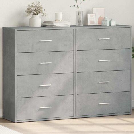Buffets 2 pcs-Lot de 2 Meuble de rangement gris béton 60x31x84 cm bois d'ingénierie 789673 (1/5)