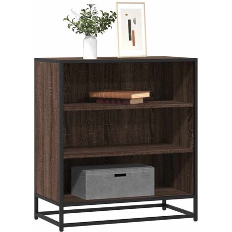 Buffet-Meuble de rangement chêne marron 68x35x76 cm bois d'ingénierie et métal 595027 (1/5)
