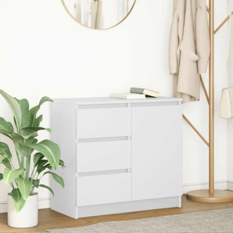 Buffet avec tiroir-Meuble de rangement blanc 71x35x65 cm bois d'ingénierie 387322 (1/5)