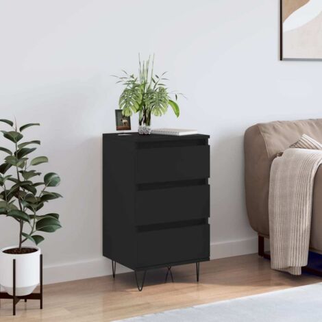 Buffet-Meuble de rangement noir 40x35x70 cm bois d’ingénierie 850170 (1/5)