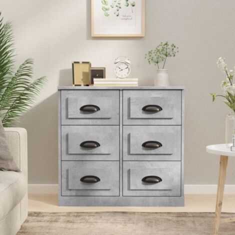 Buffet-Meuble de rangement gris béton 70x35,5x67,5 cm bois d'ingénierie 981185 (1/5)